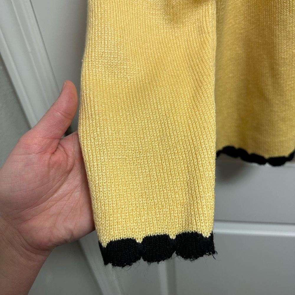 Vintage Mita Sport Yellow and Black Knit Cardigan 4 Petite - Picture 6 of 6